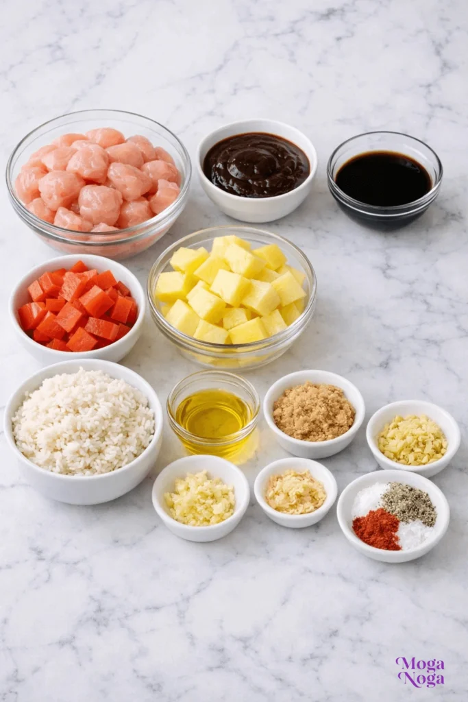 Hawaiian Chicken Sheet Pan-ingredients