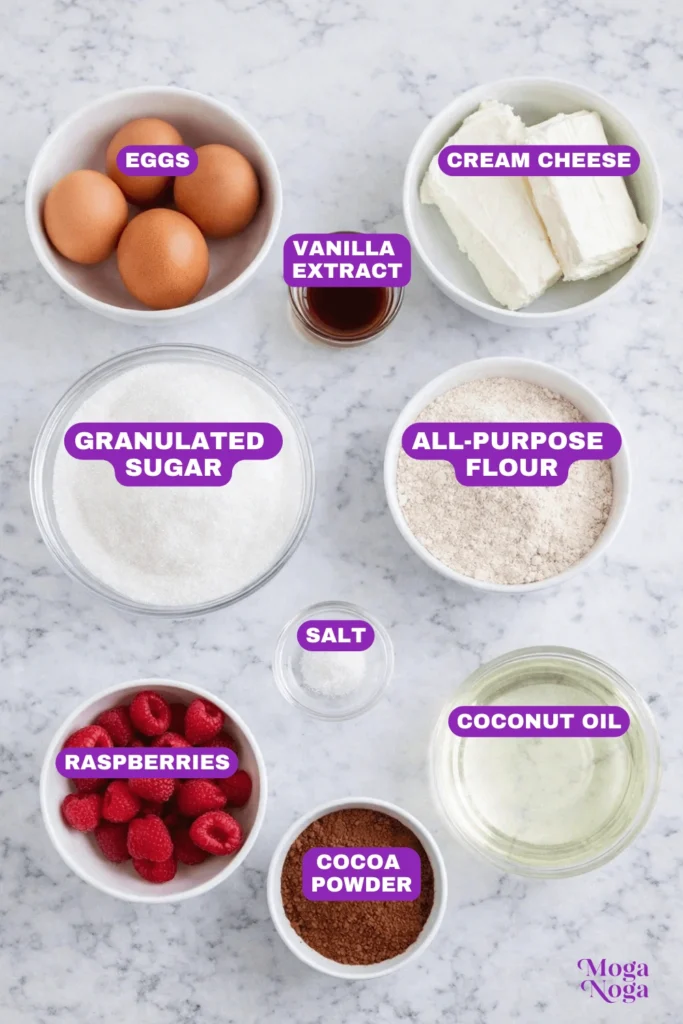 Heart Shaped Brownies-ingredients