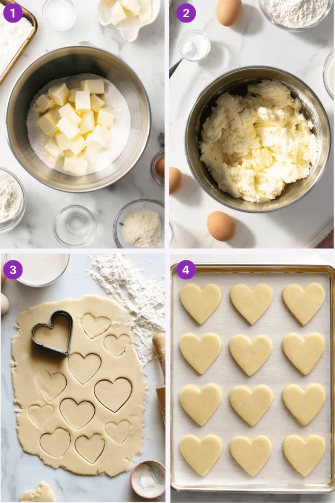 Heart-Shaped Sugar Cookies-steps
