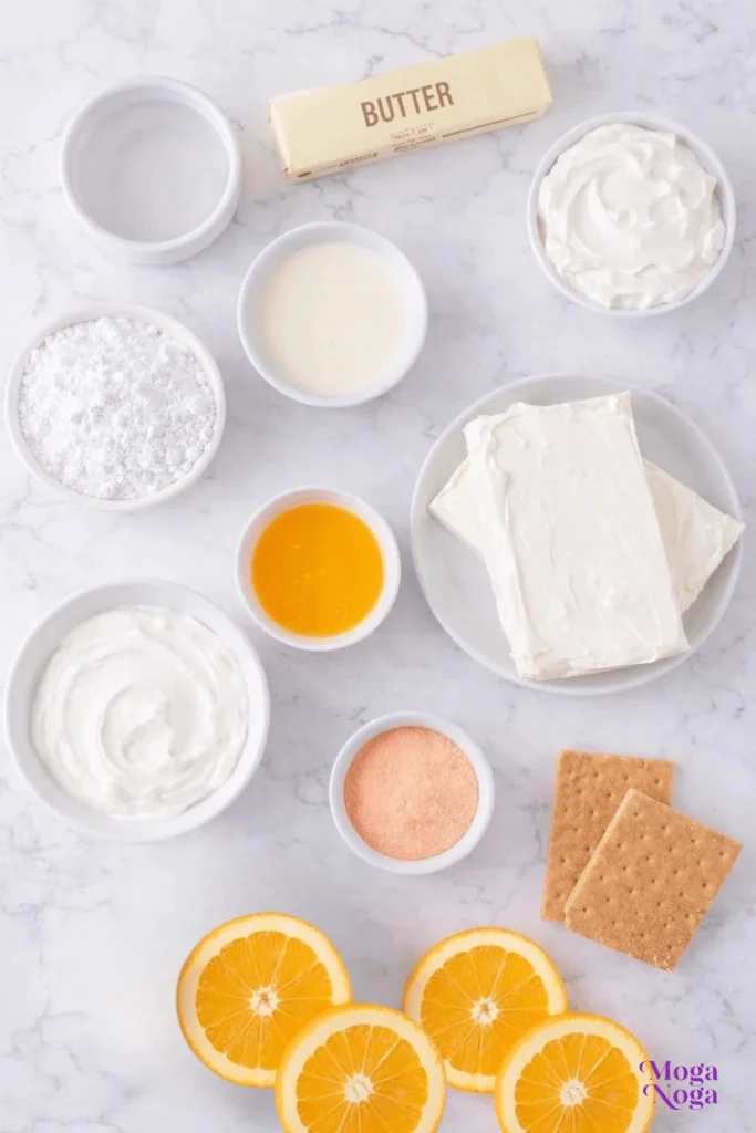 No-Bake Orange Creamsicle Cheesecake-ingredients
