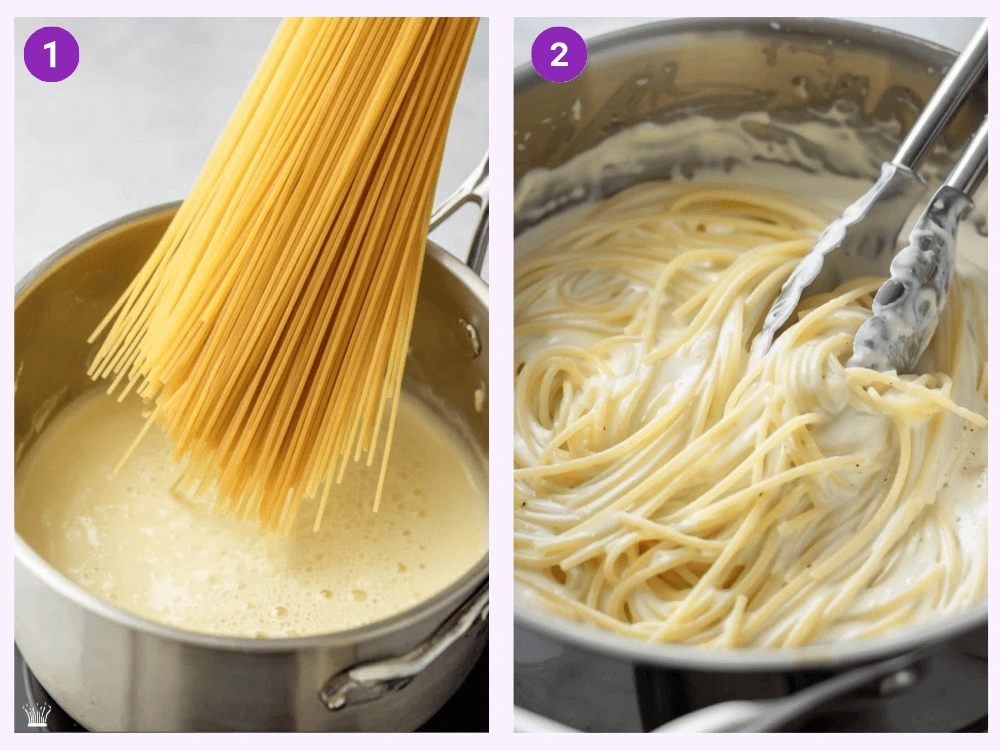 One Pot Creamy Garlic Pasta-steps