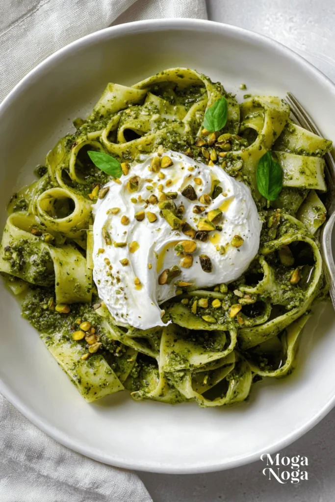 Pistachio Pesto Pasta with Burrata-2