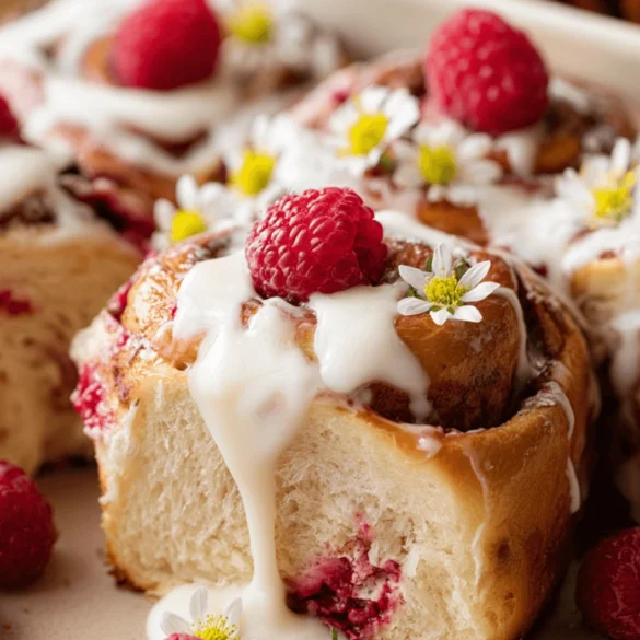 Raspberry Cinnamon Rolls with Lemon Glaze