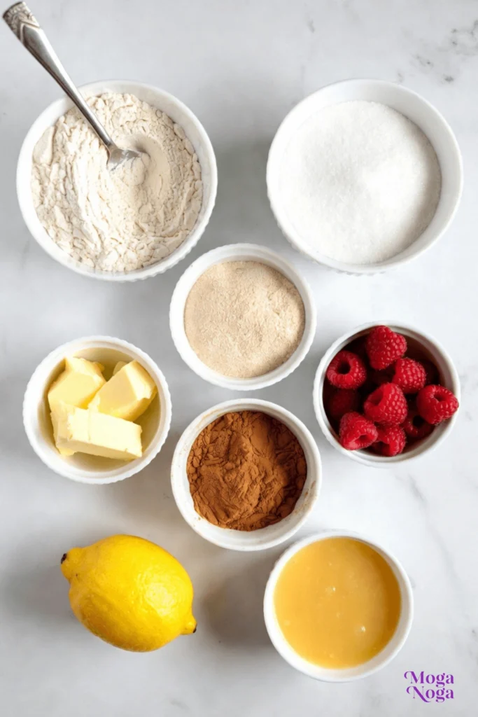 Raspberry Cinnamon Rolls with Lemon Glaze-ingredients