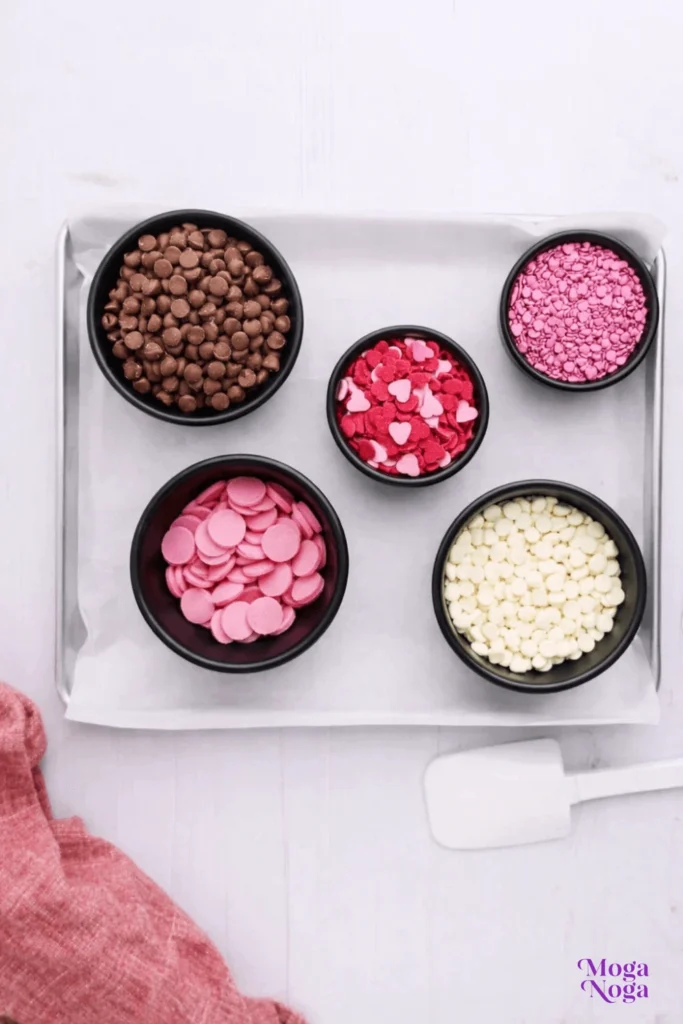 Valentine’s Chocolate Bark Recipe-ingredients