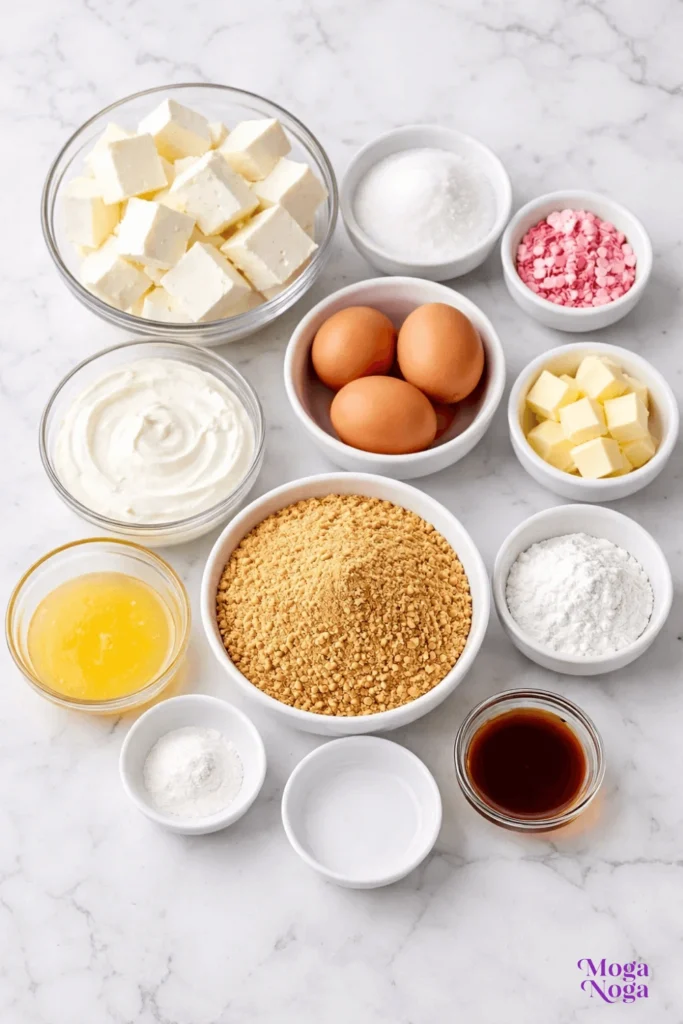Valentine’s Day Cheesecake-ingredients