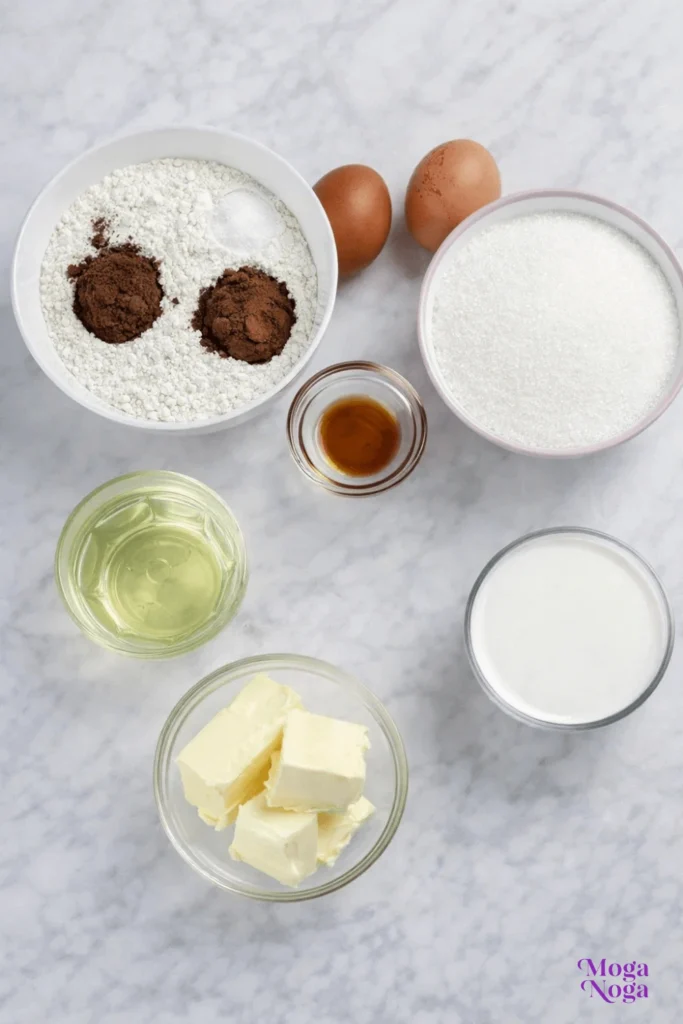 Valentine’s Heart Red Velvet Cake-ingredients