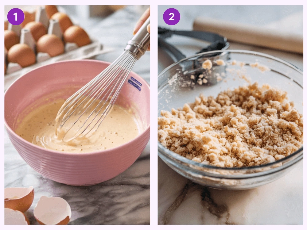 blueberry french toast casserole-steps