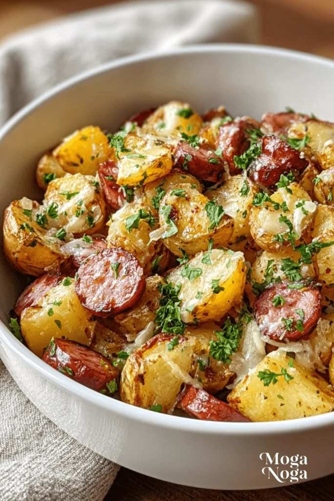 cheesy ranch potatoes and smoked sausage-2