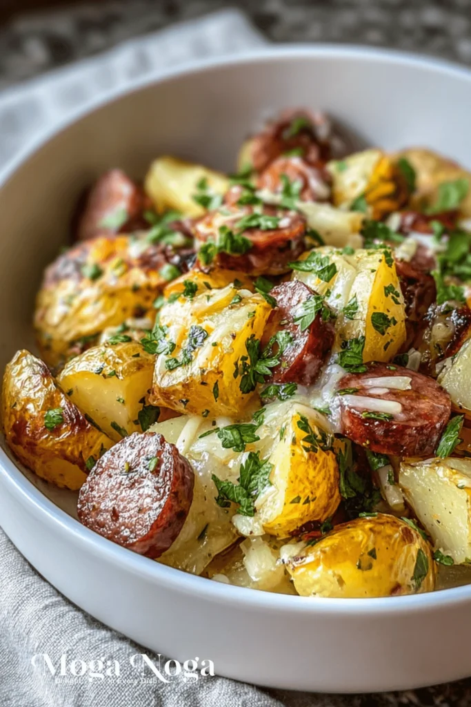 cheesy ranch potatoes and smoked sausage