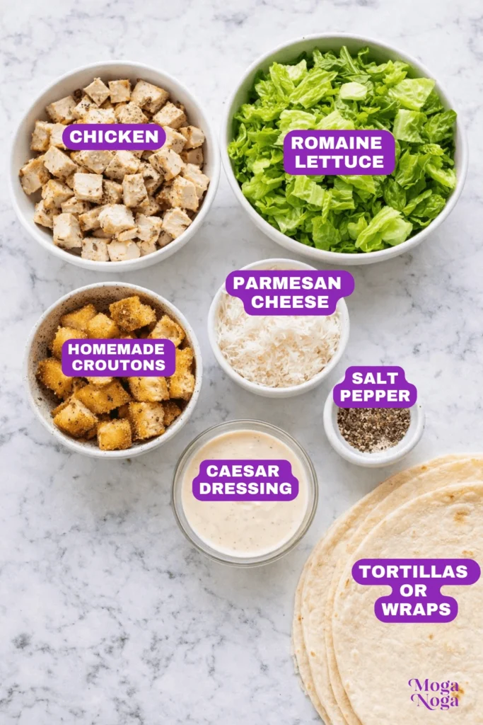 chicken ceasar wrap-ingredients