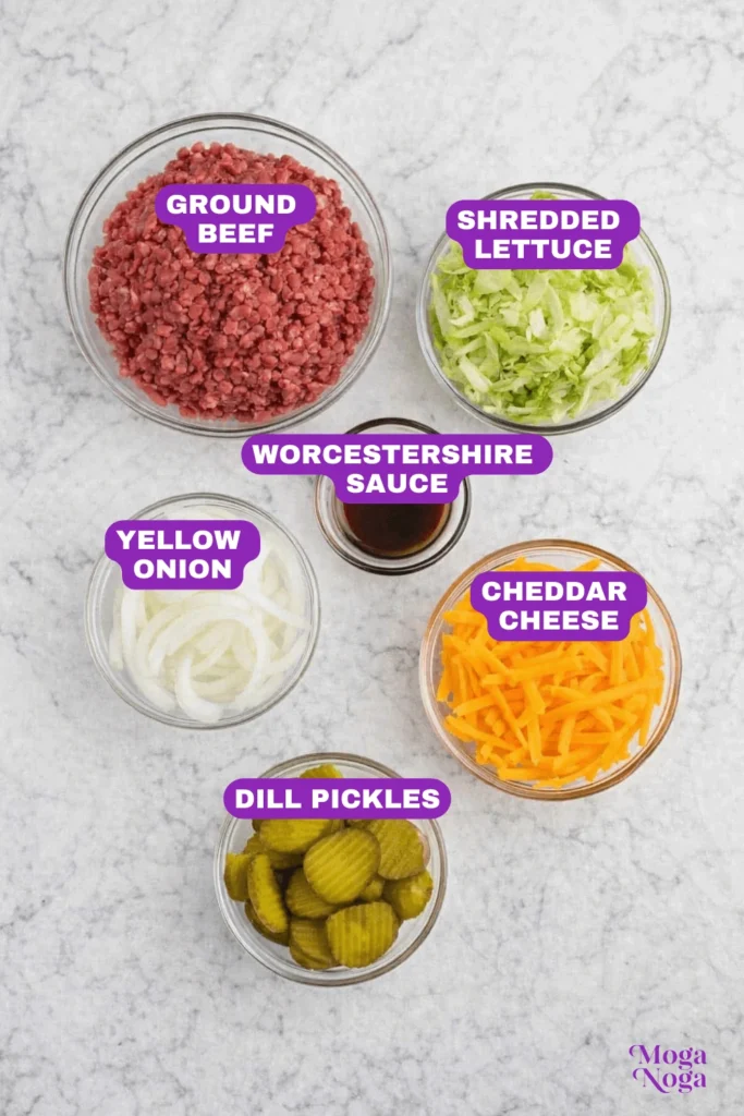homemade big mac wraps-ingredients