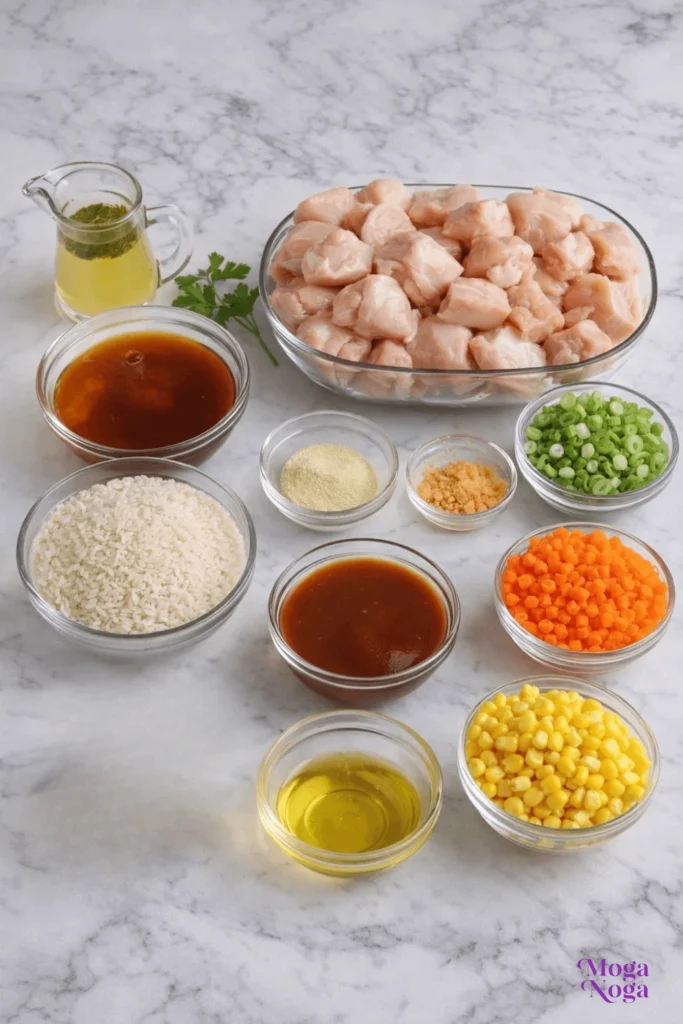 honey bbq chicken rice-ingredients