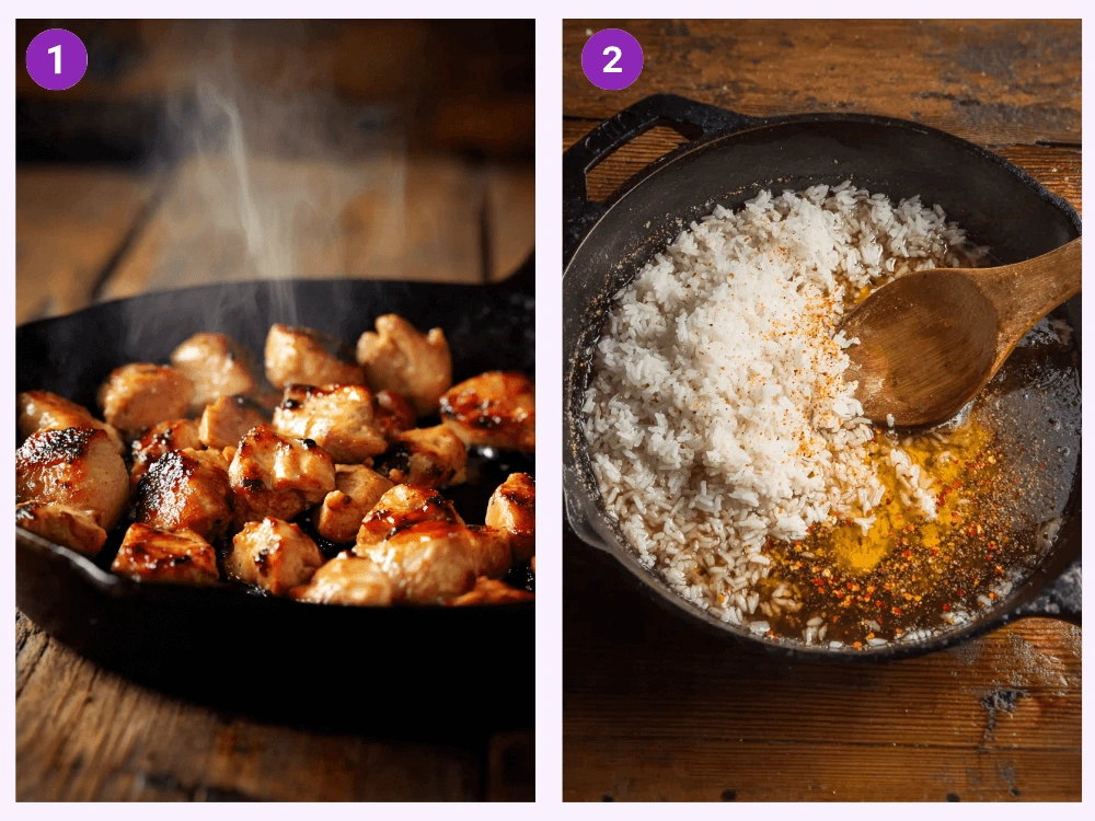 honey bbq chicken rice-steps