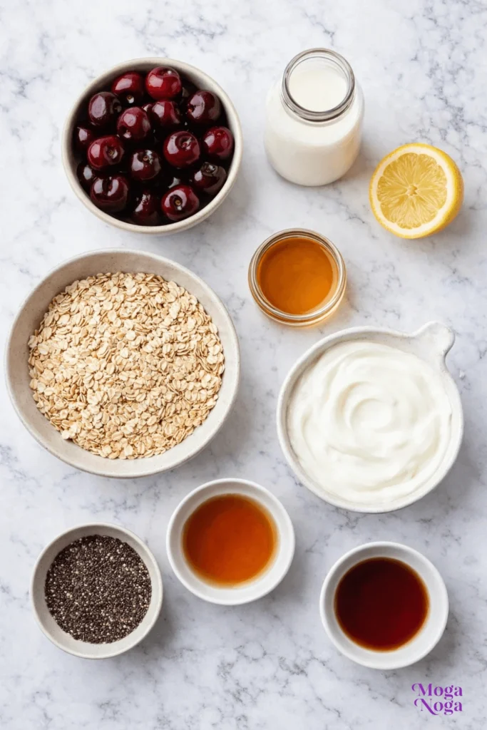 Cherry overnight oats-ingredients