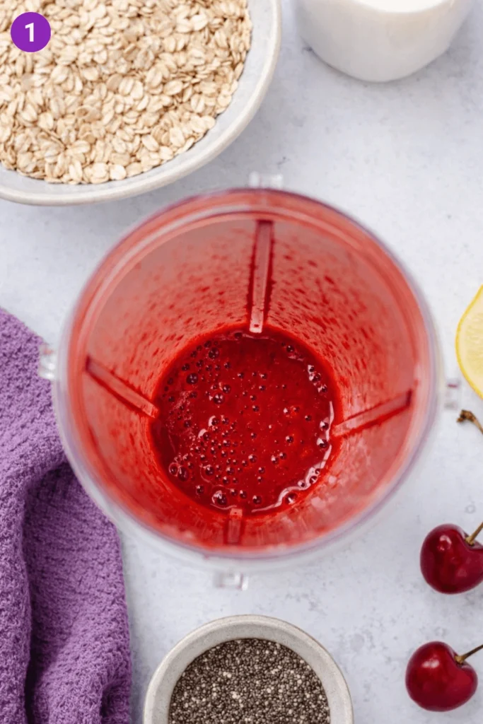 Cherry overnight oats-steps