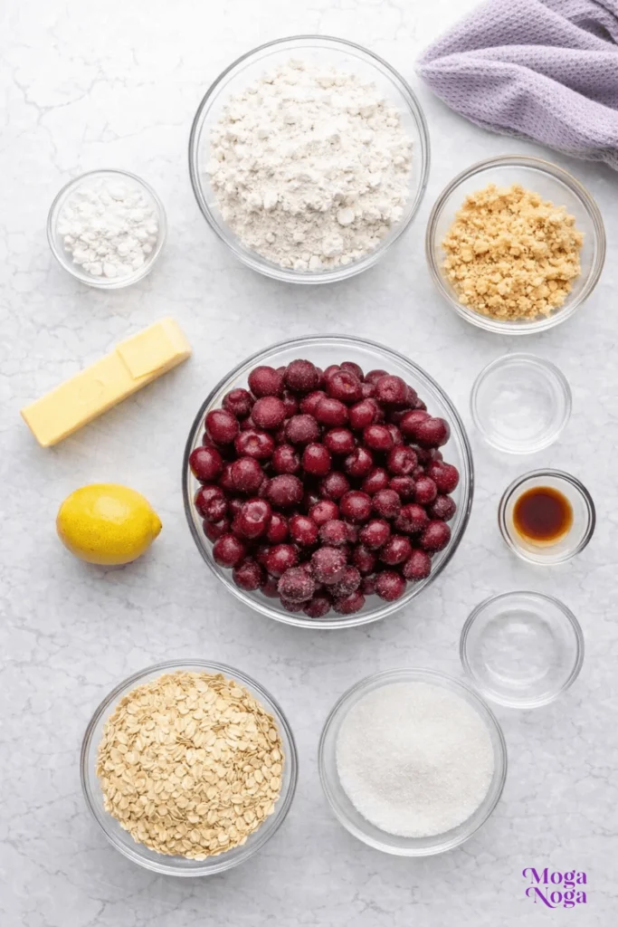 Cherry pie bars-ingredients