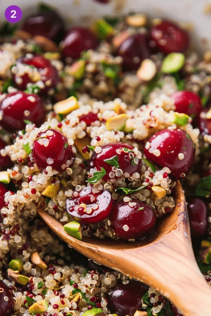 Cherry pistachio quinoa salad-steps1