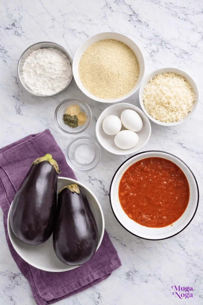 Eggplant parmesan-ingredients