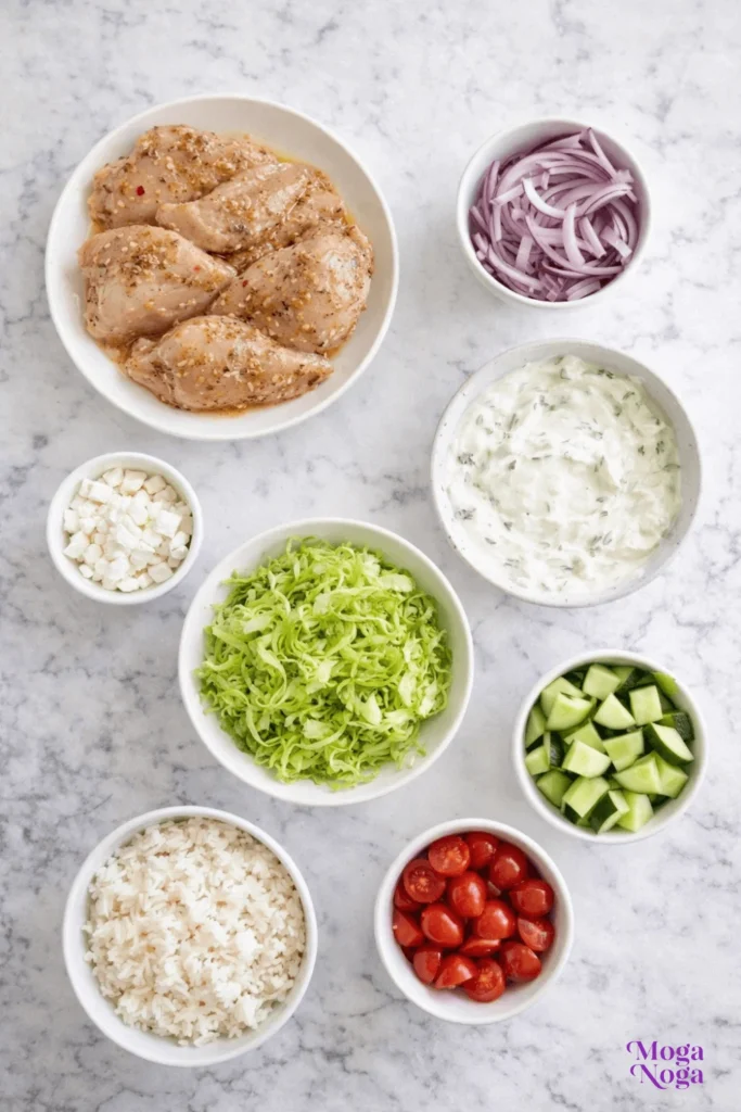 Greek Chicken Bowls-ingredients