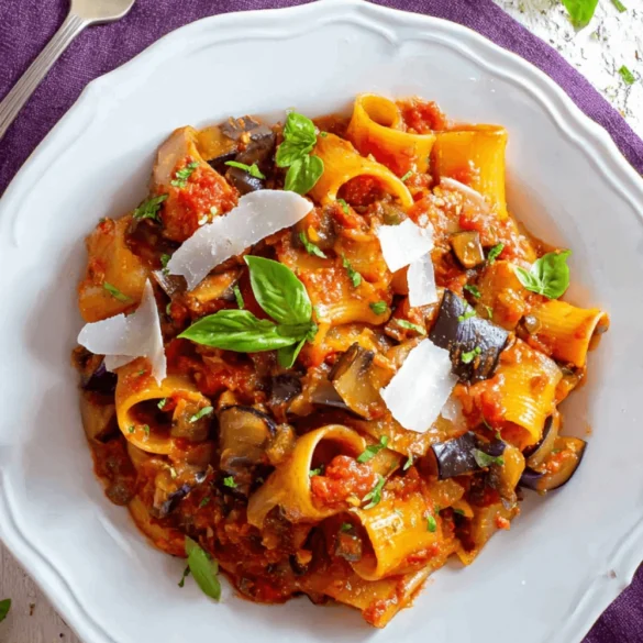 Greek eggplant pasta