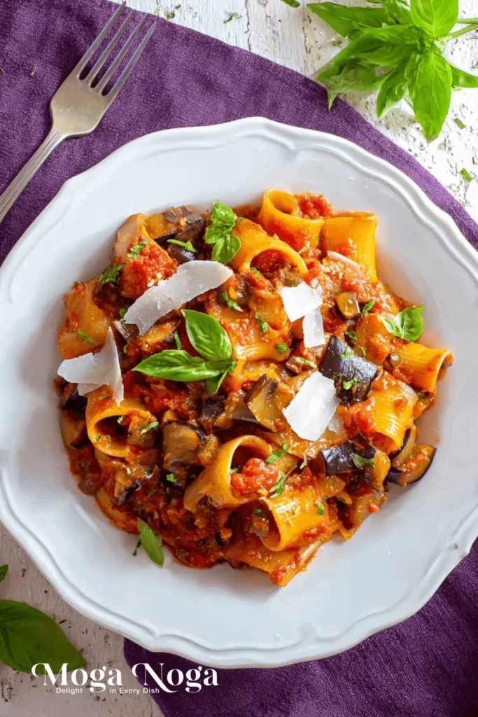 Greek eggplant pasta