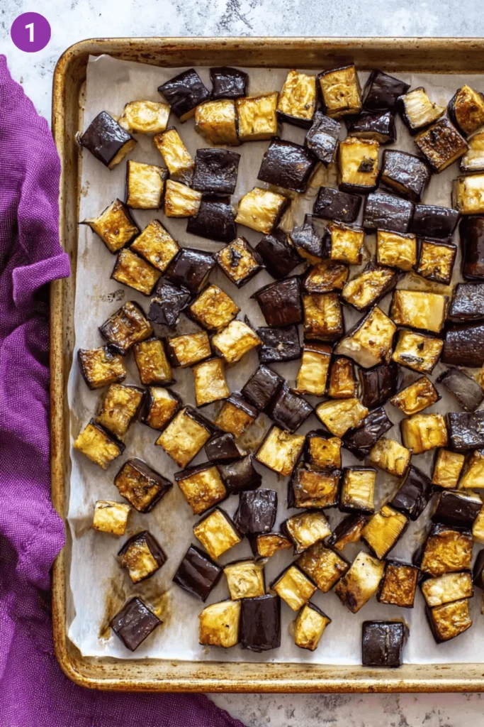 Greek eggplant pasta-steps