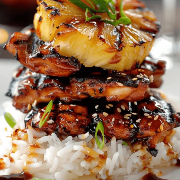 Hawaiian Huli Huli Chicken Stack