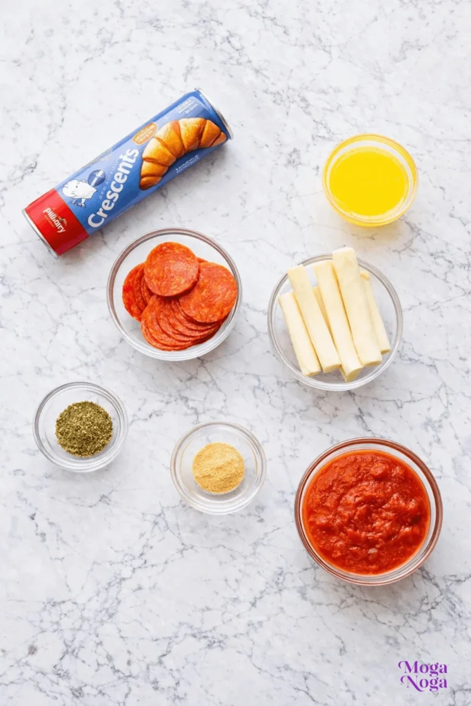 Mozzarella Pepperoni Croissant Rolls-ingredients