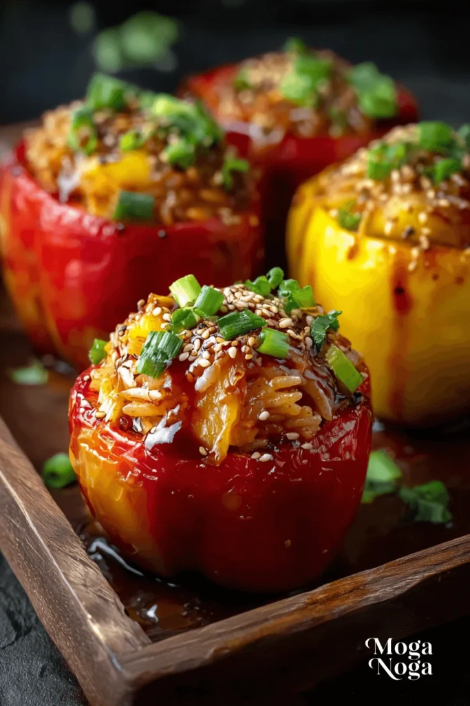 Pineapple Chicken and Rice Stuffed Peppers-1
