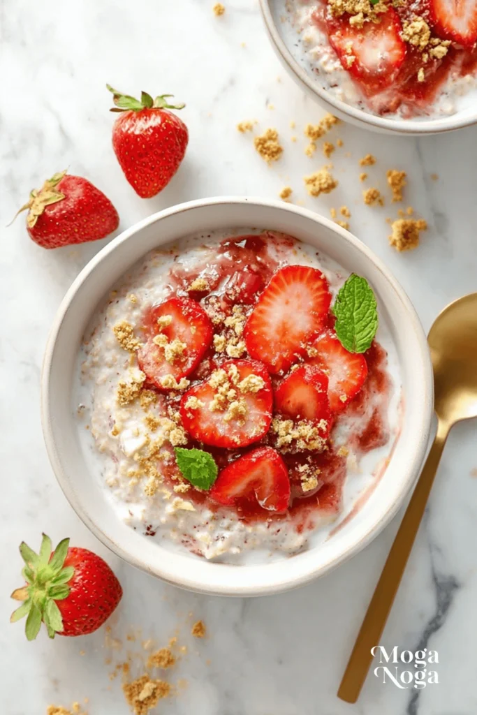 strawberry cheesecake overnight oats-1