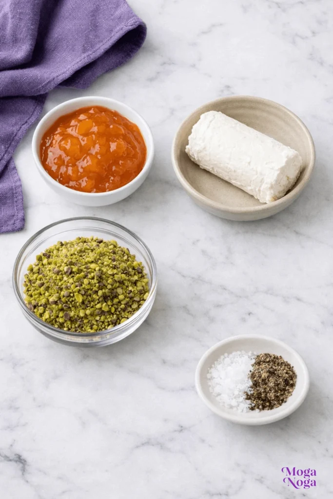 5-Ingredient Baked Goat Cheese with Apricot Jam-ingredients