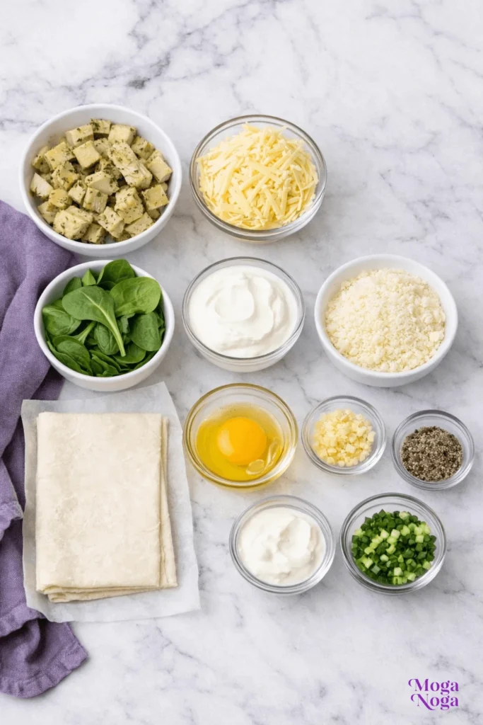 Artichoke Gouda Tart-ingredients