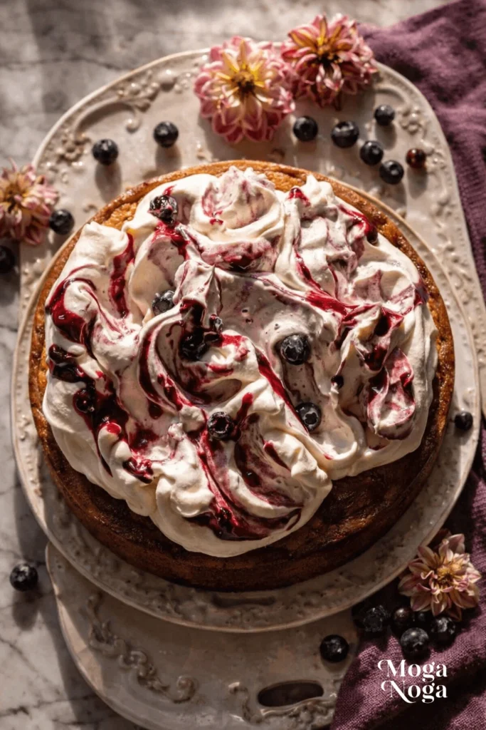 Blueberry Ricotta Pudding Cake-1