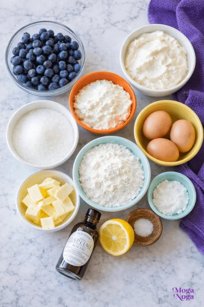 Blueberry Ricotta Pudding Cake-ingredients