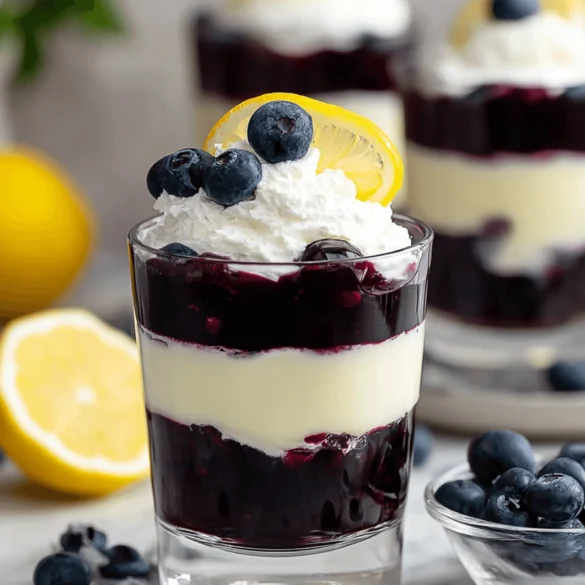 Blueberry lemon parfait with lemon curd