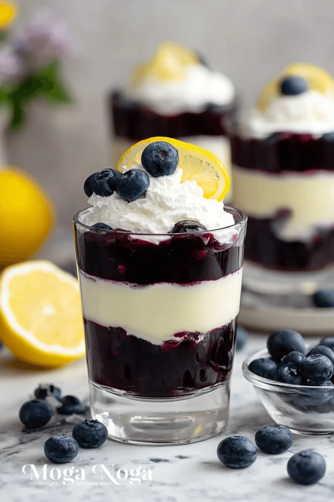 Blueberry lemon parfait with lemon curd