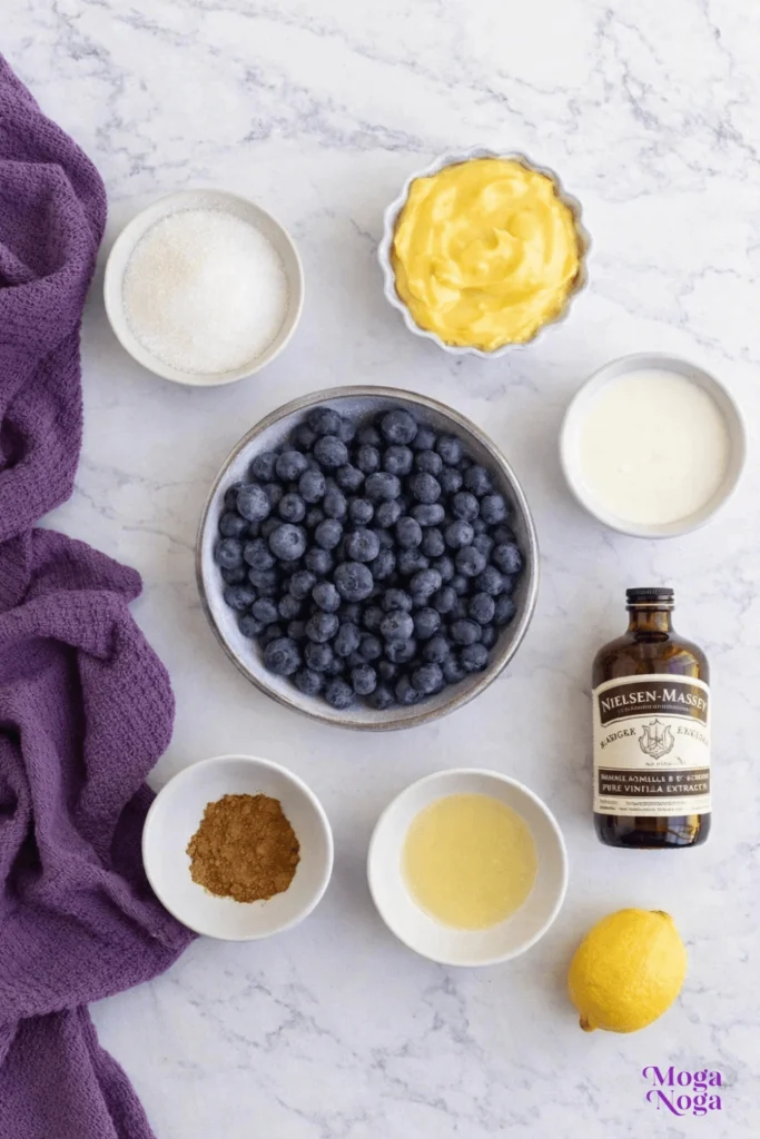 Blueberry lemon parfait with lemon curd-ingredients