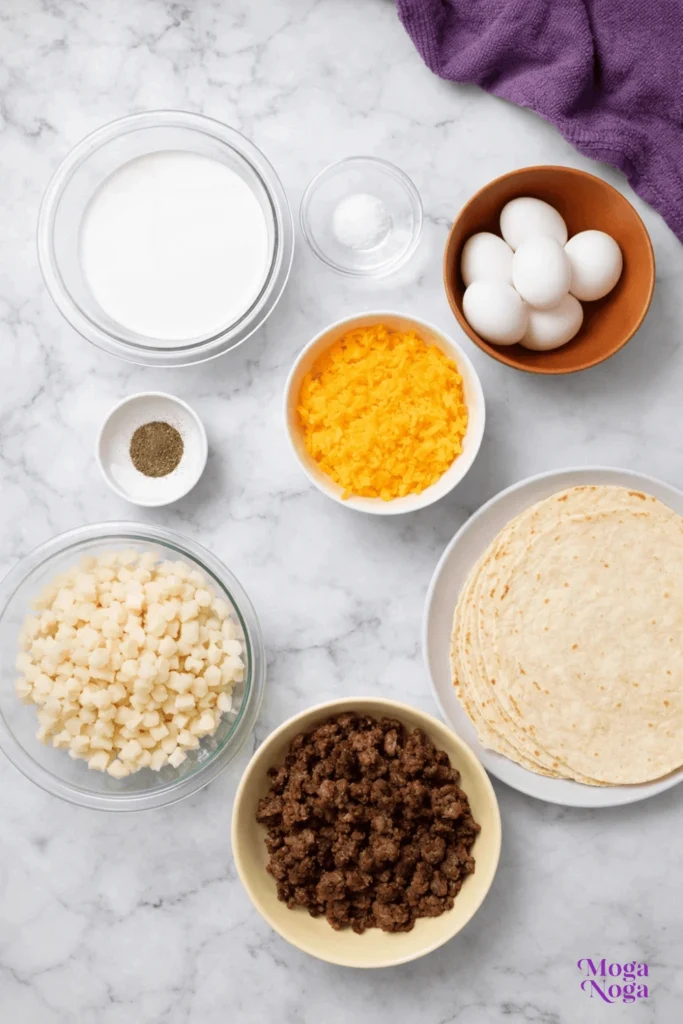 Breakfast Burrito Casserole-ingredients