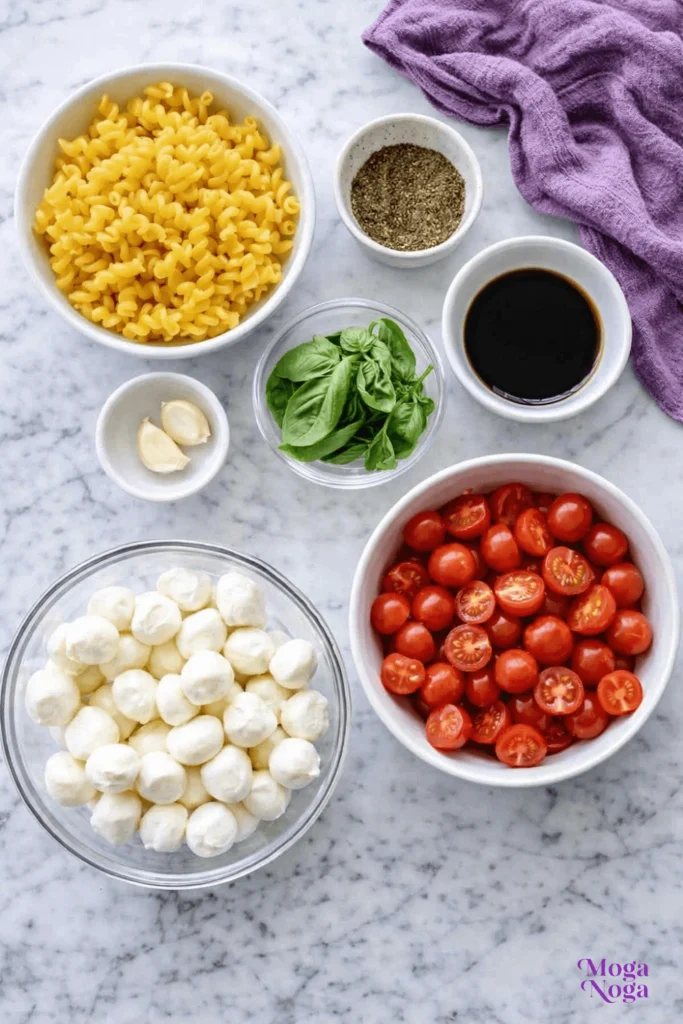 Caprese Pasta Salad-ingredients