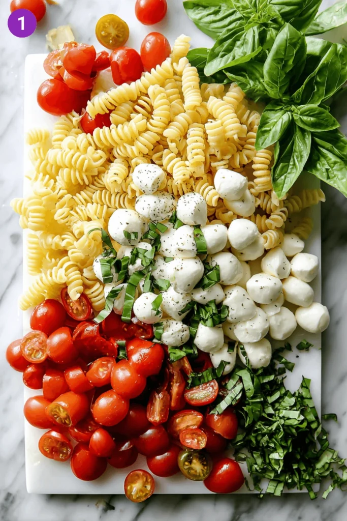 Caprese Pasta Salad-steps