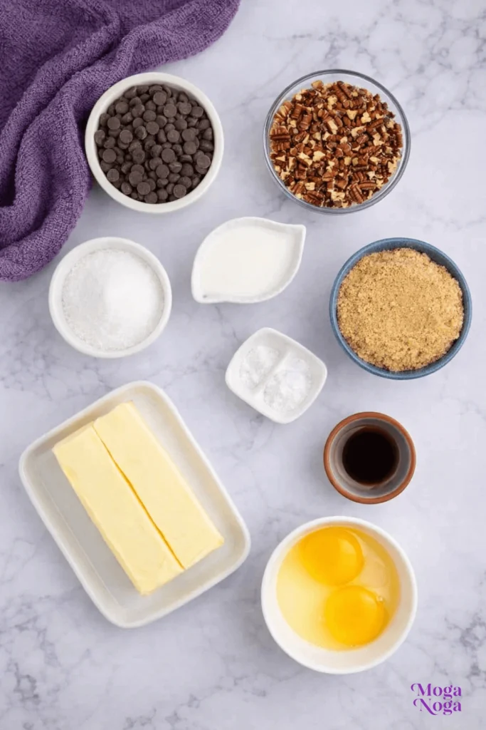 Chocolate chip butter pecan cookies-ingredients