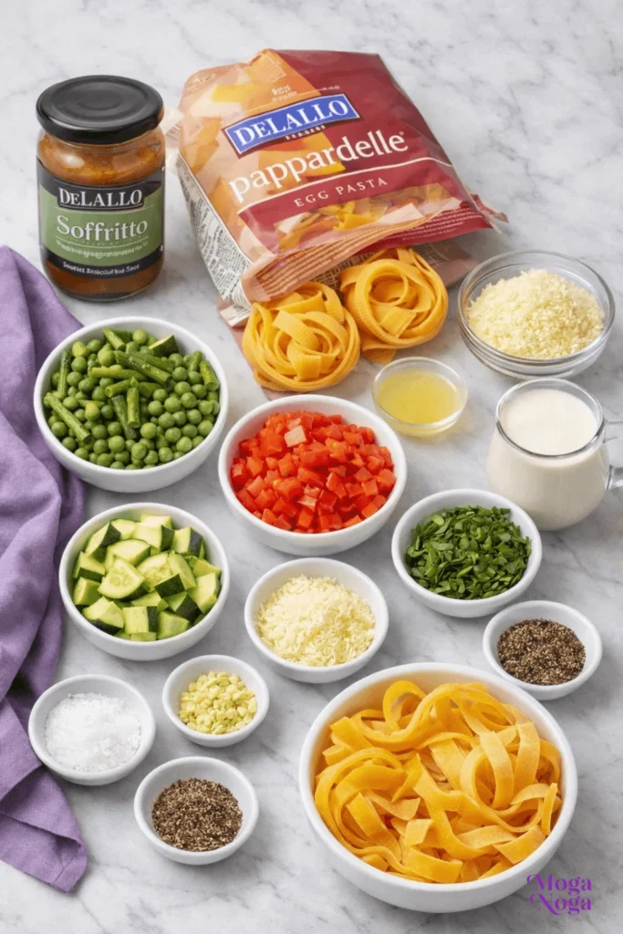 Creamy Pasta Primavera-ingredients