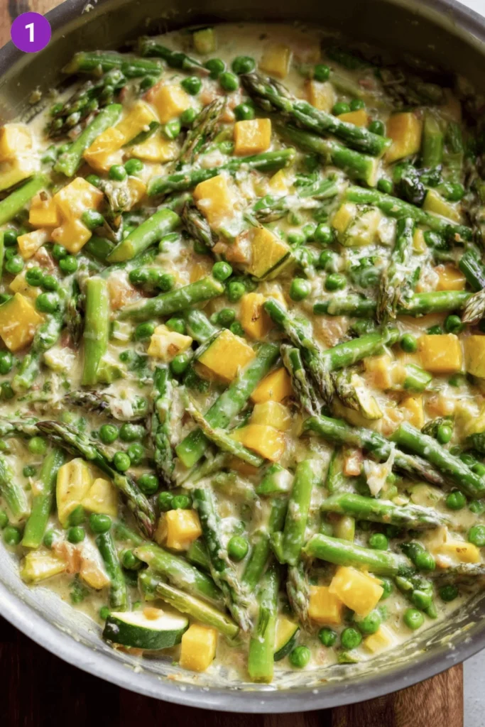 Creamy Pasta Primavera-steps