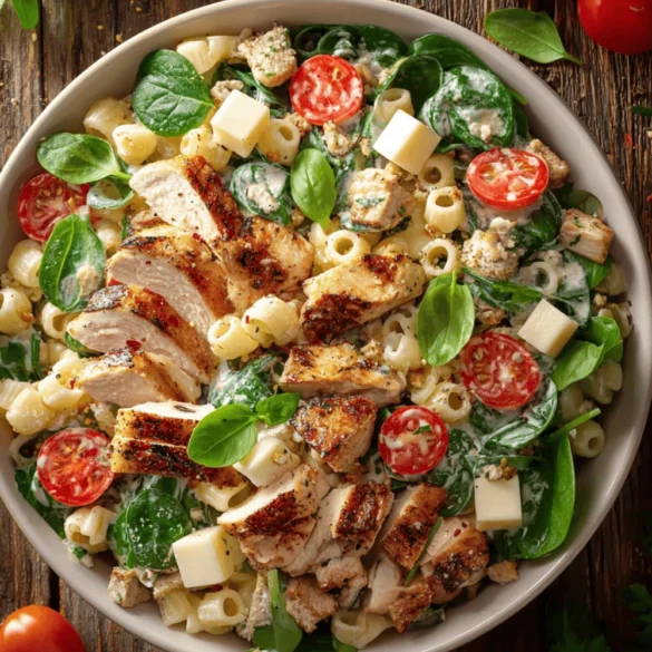 Creamy chicken pasta salad