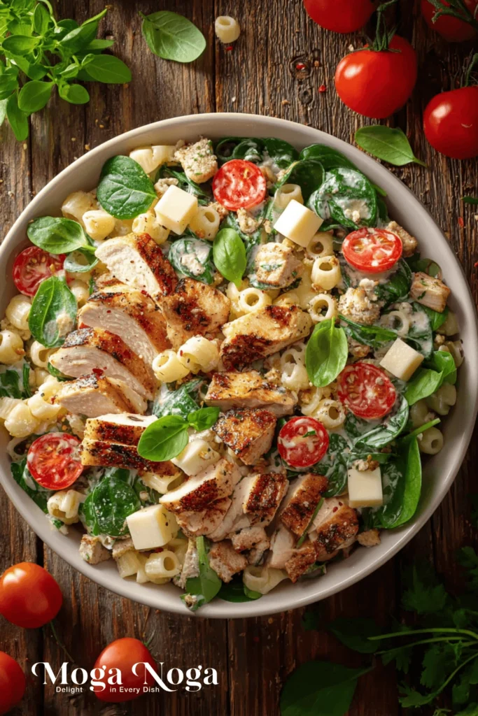 Creamy chicken pasta salad