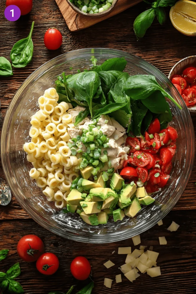 Creamy chicken pasta salad-steps