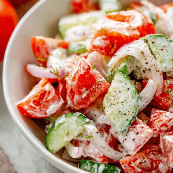Creamy cucumber & tomato salad