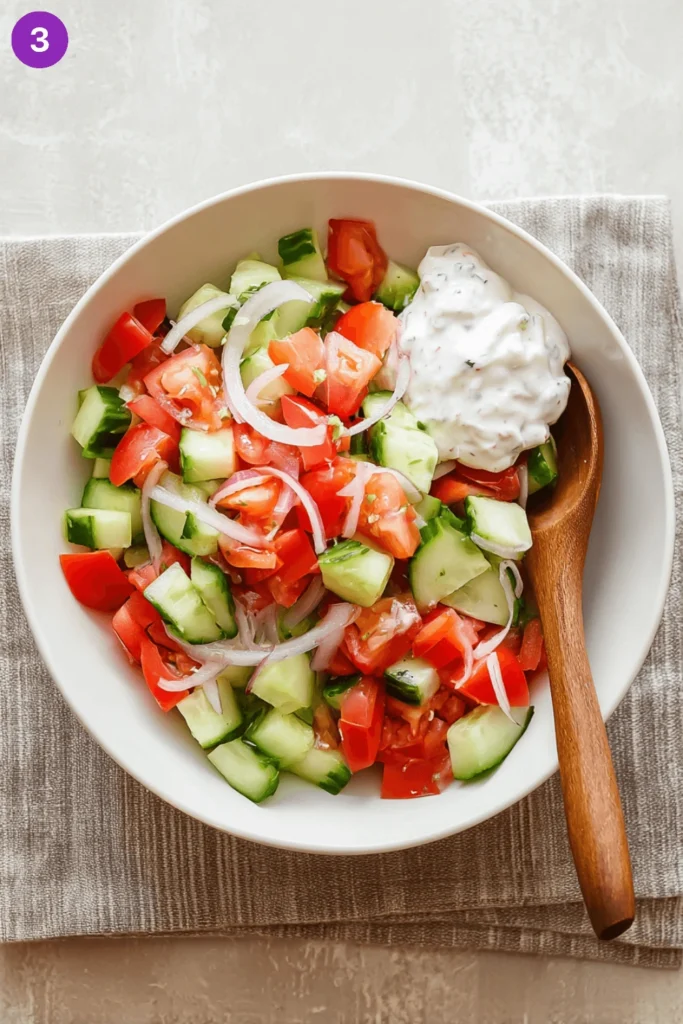 Creamy cucumber & tomato salad-steps2