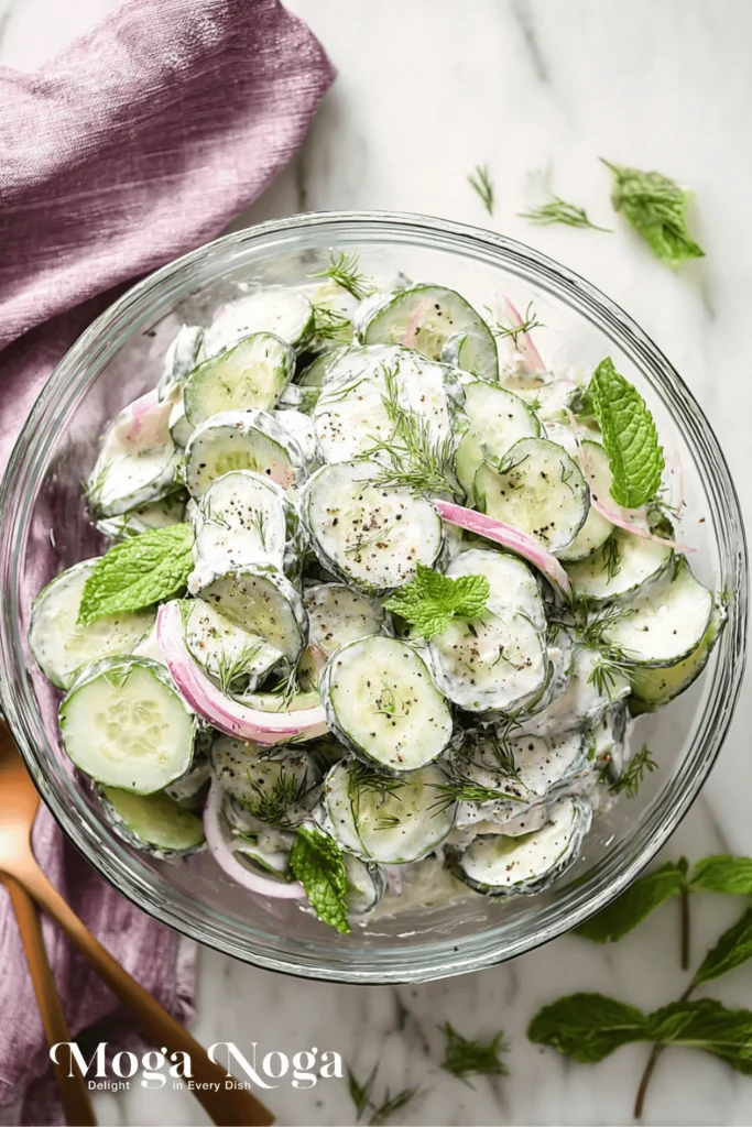 Creamy yogurt cucumber salad